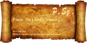 Paor Szilvánusz névjegykártya